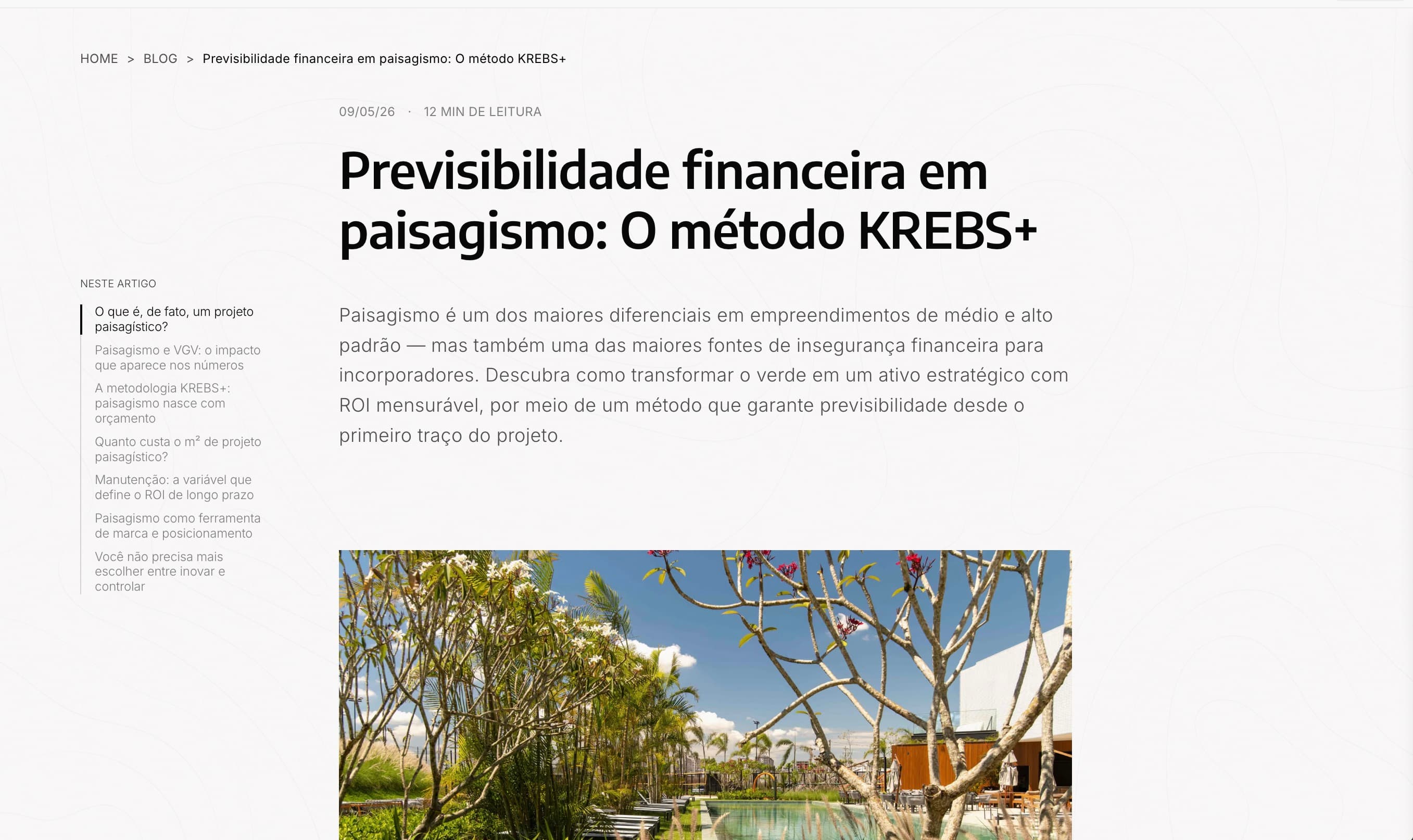 Artigo do blog do Krebs+ com índice lateral da matéria e tempo estimado de leitura